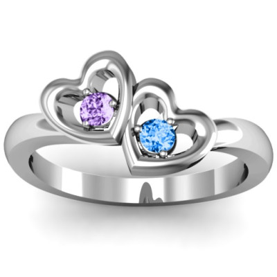 Twin Hearts Ring - By The Name Necklace;