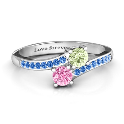 Two-Stone Filigree Ring with Sparkling Accents