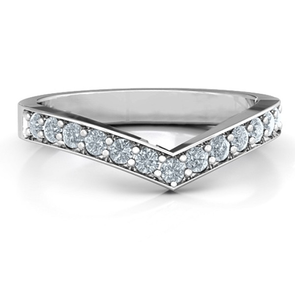 Delicate Sterling Silver Band Ring with Crystal Vanessa Accent