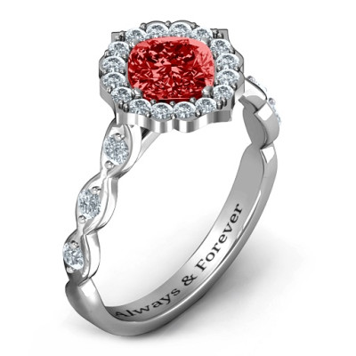 Elegant Vintage Glamour Ring with Sparkling Accent Stones
