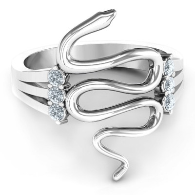 Zig Zag Snake Ring - By The Name Necklace;