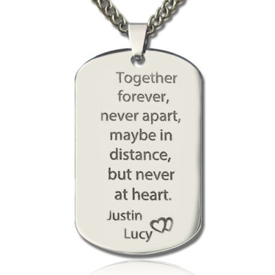 Personalised Man's Love Dog Tag Necklace