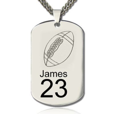 Man's Dog Tag Rugby Name Necklace - By The Name Necklace;