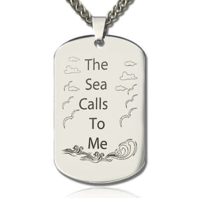 Personalised Ocean Theme Name Necklace for Men