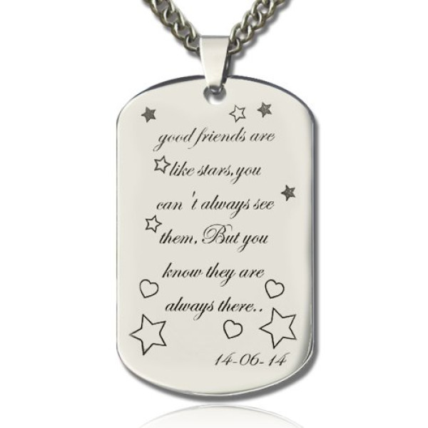 Best Friends Gift Dog Tag Name Necklace - By The Name Necklace;