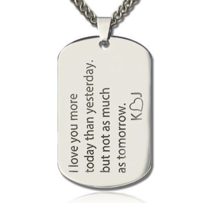Love Song Dog Tag Name Necklace - By The Name Necklace;
