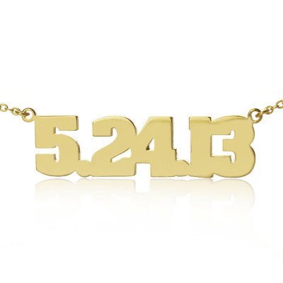 Gold Plated Silver Number Necklace - By The Name Necklace;