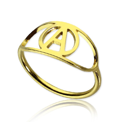 Custom-made Initial Eye Rings, 18ct Gold Plated