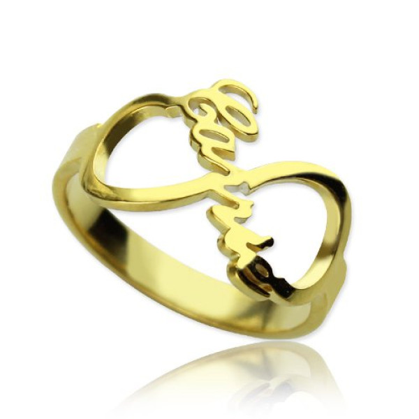 Custom Infinity Name Ring 18ct Gold Plated - By The Name Necklace;