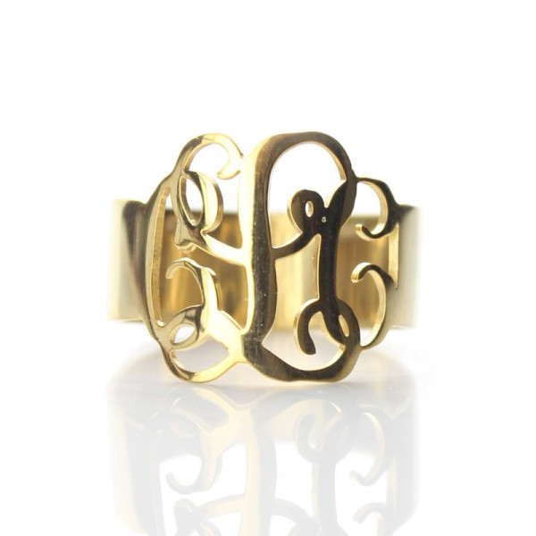 Personalised Monogram Solid Gold Ring