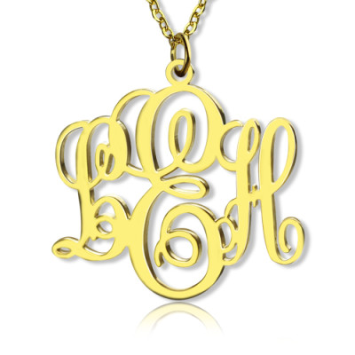 Perfect Fancy Monogram Necklace Gift 18ct Gold Plated - By The Name Necklace;