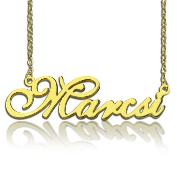 Personalised Gold Plated Nameplate Necklace - 18ct Gold