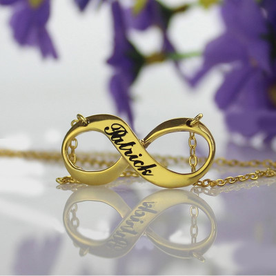 Personalised Infinity Name Necklace 18ct Gold Plated - Customise Online