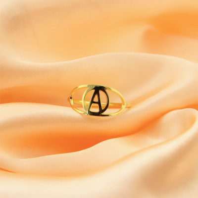 Custom-made Initial Eye Rings, 18ct Gold Plated