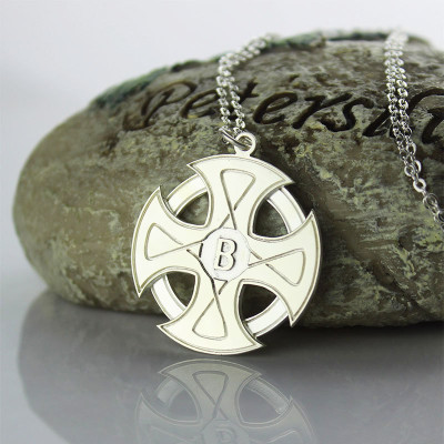 Personalised Silver Celtic Cross Necklace With Custom Engraving