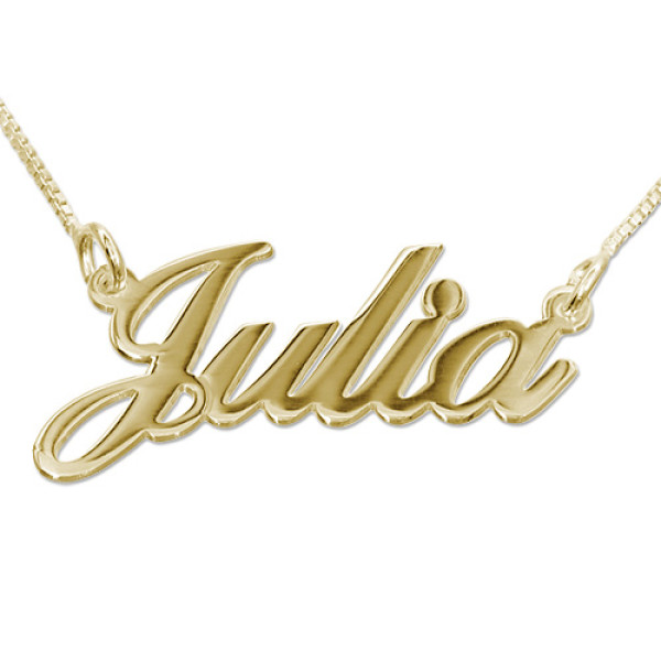 18ct Gold Double Thickness Classic Name Necklace - By The Name Necklace;