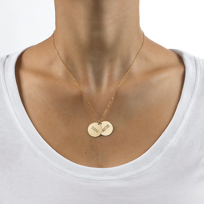 18ct Gold Mom Necklace - Multiple Disc Pendant