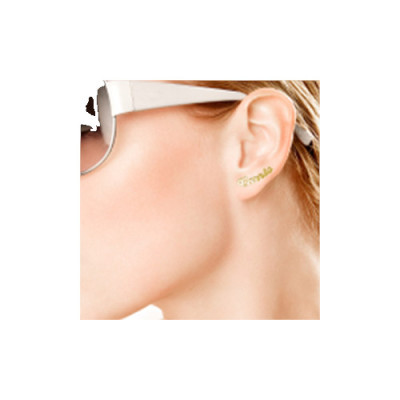 18K Gold Personalised Name Stud Earring