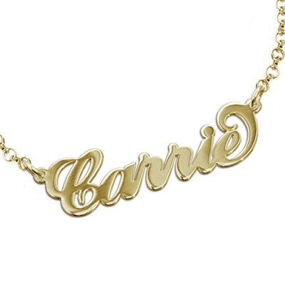 18ct Gold-Plated Silver "Carrie" Name Bracelet/Anklet - By The Name Necklace;