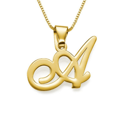 18ct Gold-Plated Personalised Initials Pendant Letter Charms