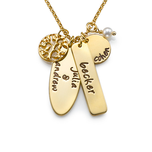 18K Gold Plated Silver Family Tree Jewellery