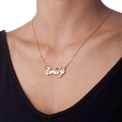 18K Gold Plated Swarovski Crystal Personalised Name Necklace