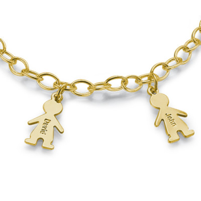 Kids Engraved Silver Bracelet with 18ct Gold Plating - Personalised Gift