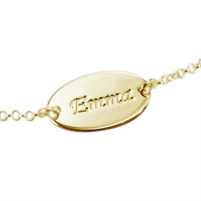 18ct Gold-Plated Silver Personalised Baby Bracelet/Anklet - By The Name Necklace;
