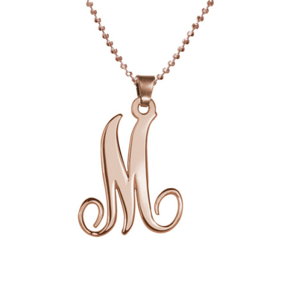 18K Rose Gold Plated Personalised Initial Necklace