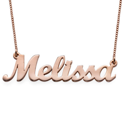 Personalised 18ct Rose Gold Plated Necklace with Script Name