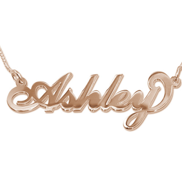 18ct Rose Gold Name Necklace in Silver Plating