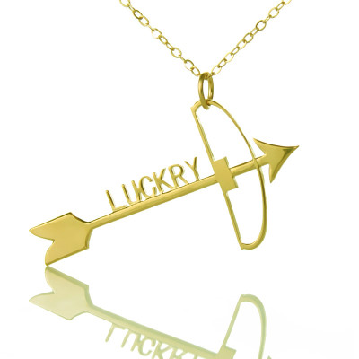 18ct Gold Plated 925 Silver Arrow Cross Name Necklaces Pendant Necklace - By The Name Necklace;