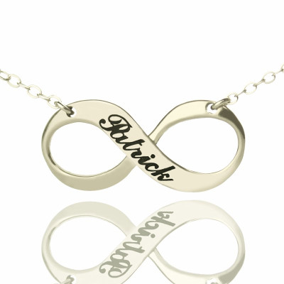 Personalised Sterling Silver Infinity Necklace with your Name Engraved