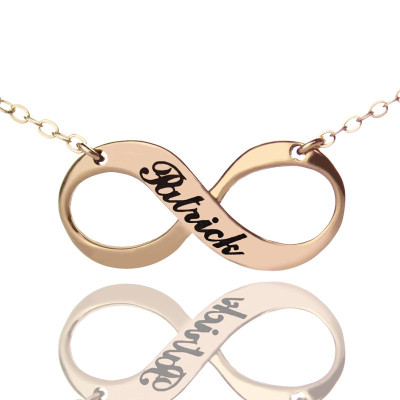 18ct Rose Gold Plated Engraved Infinity Necklace With My Engraved