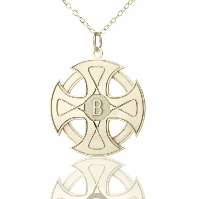 Engraved Celtic Cross Necklace Silver With My Engraved
