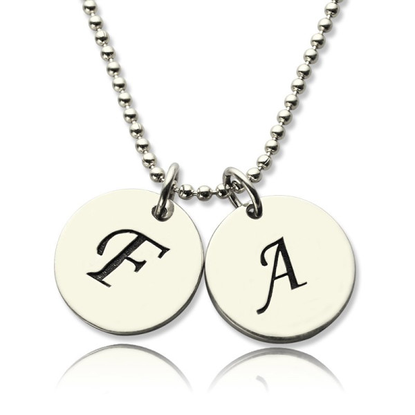 Personalised Silver Necklace with Initial Discs