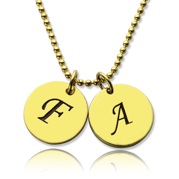 Customised Monogram Pendant Necklace in 18K Gold-Plated