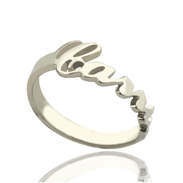 Personalised Sterling Silver Name Rings - the Perfect Gift for Carrie"