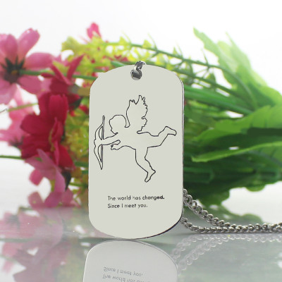 Custom Engraved Dog Tag Necklace with Name