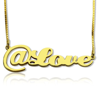 Custom At Symbol Sign 18K Gold Plated Name Necklace