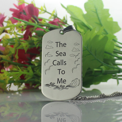 Personalised Ocean Theme Name Necklace for Men