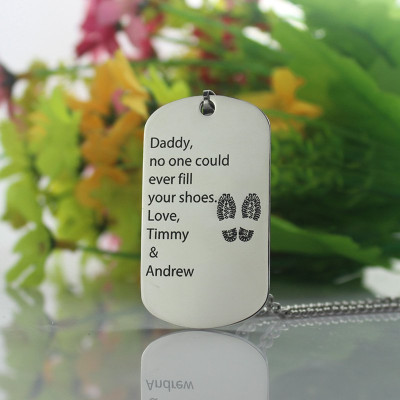 Personalised Dog Tag Name Necklace - Fathers Day Gift Idea
