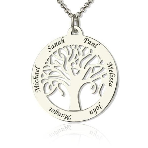 Personalised Tree of Life Jewellery - Engraved Names in Sterling Silver