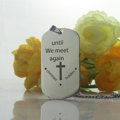 Personalised Dog Tag Necklace with Engraved Name