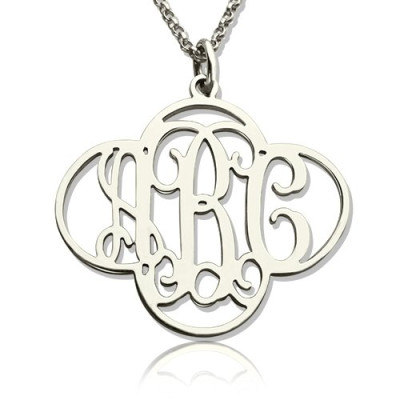Personalised Cut Out Clover Monogram Necklace Sterling Silver - By The Name Necklace;