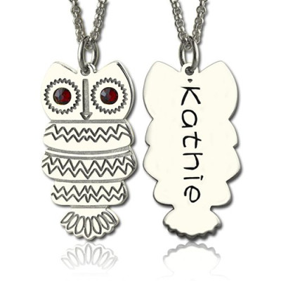 Cute Birthstone Owl Name Necklace for Girls  - By The Name Necklace;