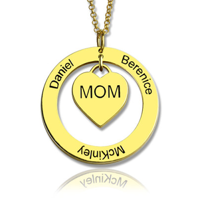 Family Names Necklace For Mom 18ct Gold Plating - By The Name Necklace;