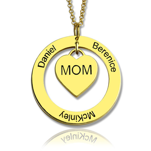 Personalised Family Name Necklace for Mom in 18ct Gold Plating