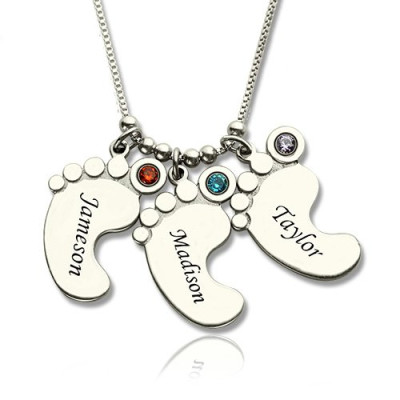 Baby Feet Charm Necklace for Mom - By The Name Necklace;
