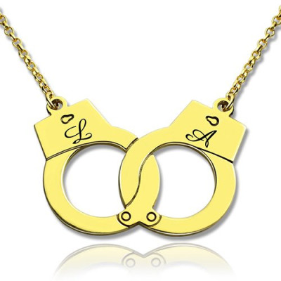 Personalised Handcuff Necklace 18ct Gold Plated Jewellery